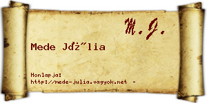 Mede Júlia névjegykártya