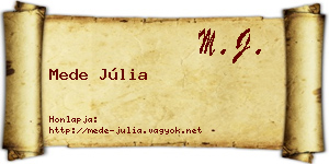 Mede Júlia névjegykártya